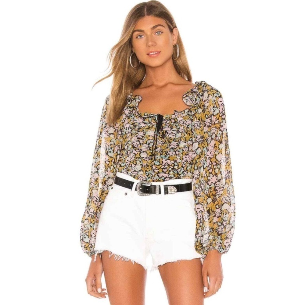 Free People Mabel Printed Blouse